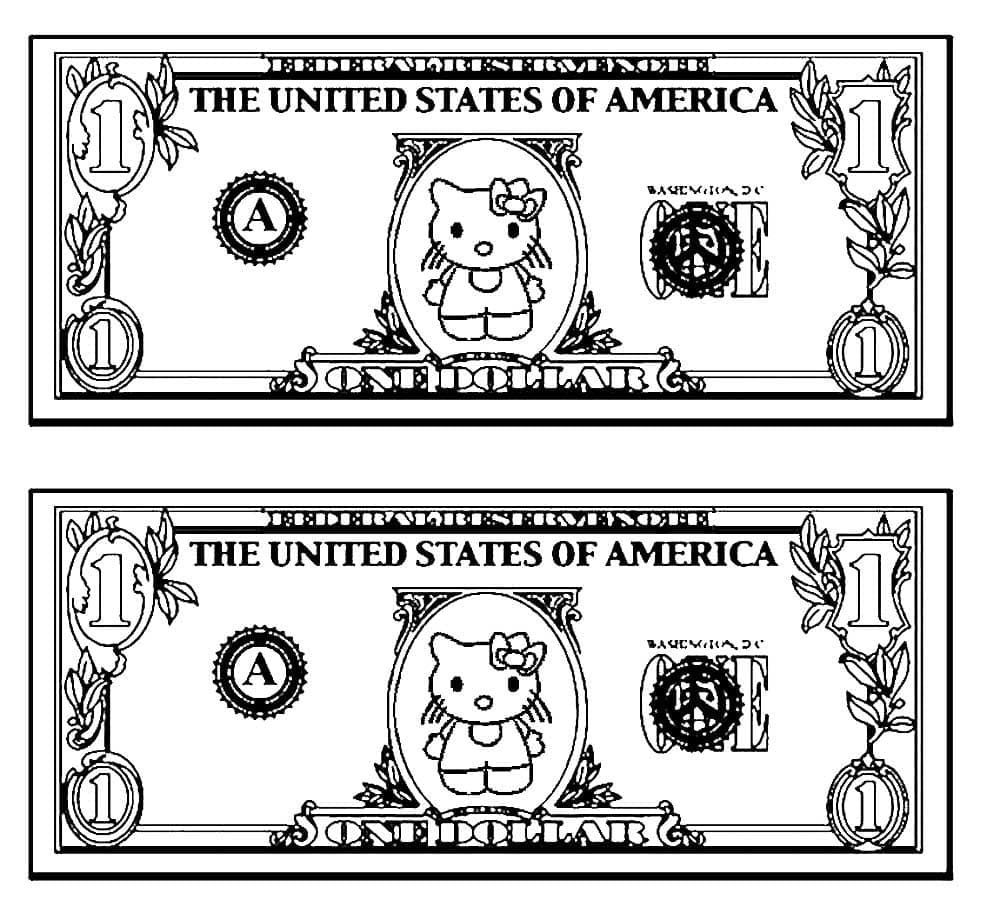 Dibujos de Dinero Básico en niños para colorear