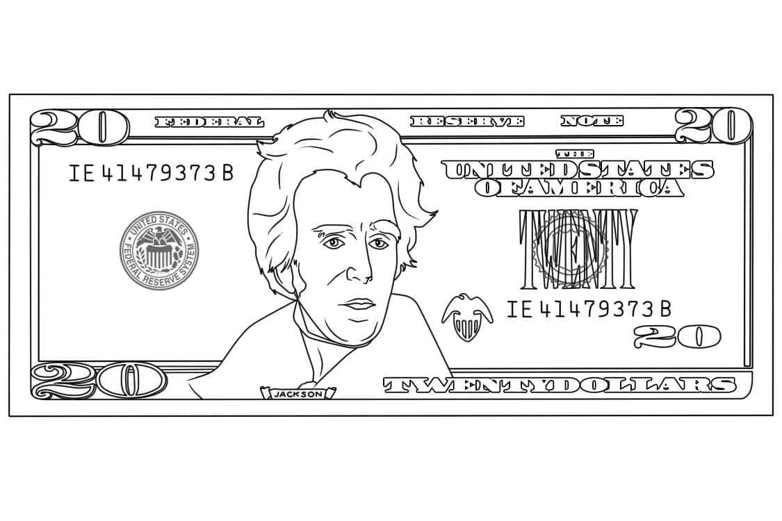Dibujos de Dinero fácil imprimible para colorear
