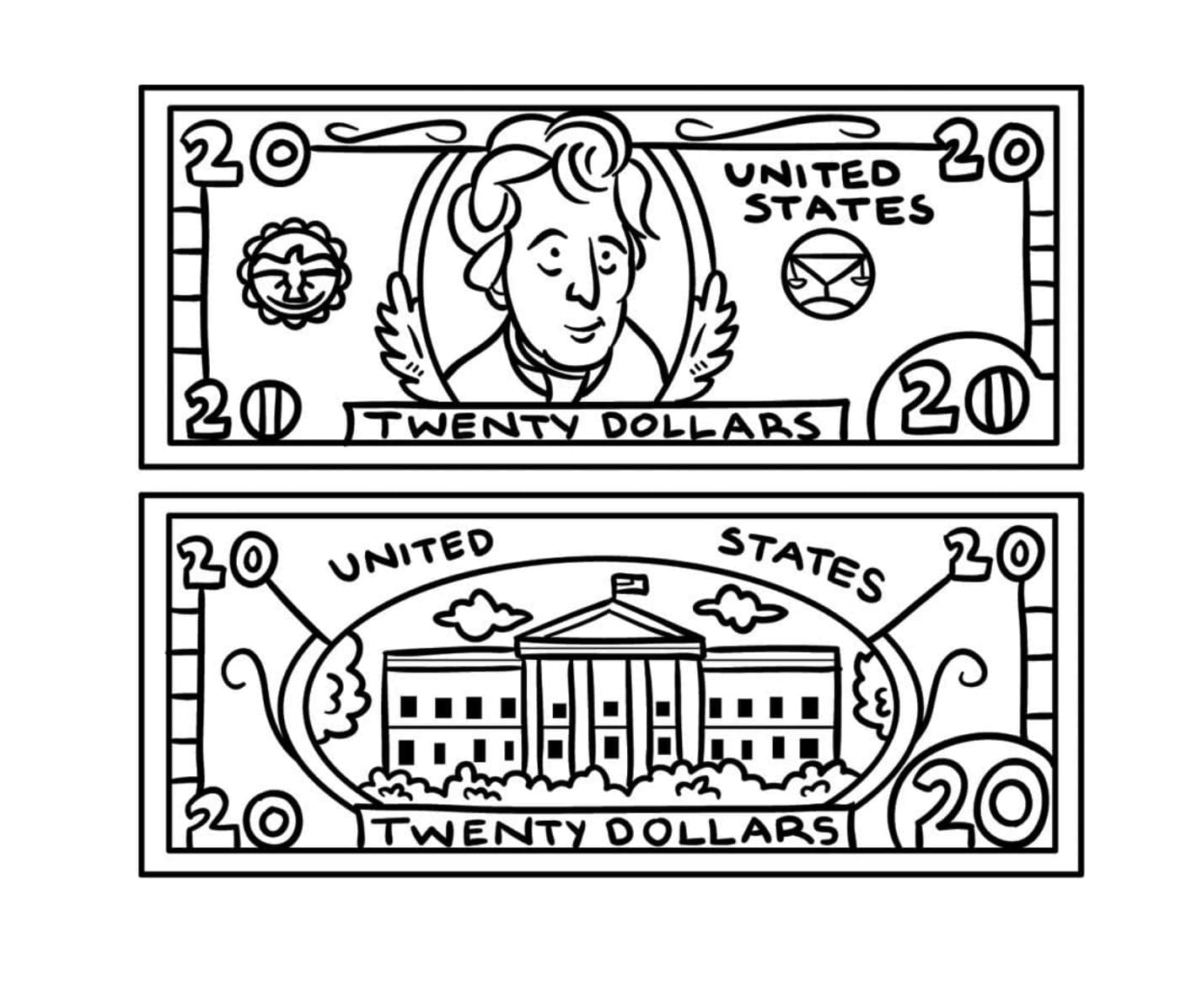 Dibujos de Dinero fácil para colorear