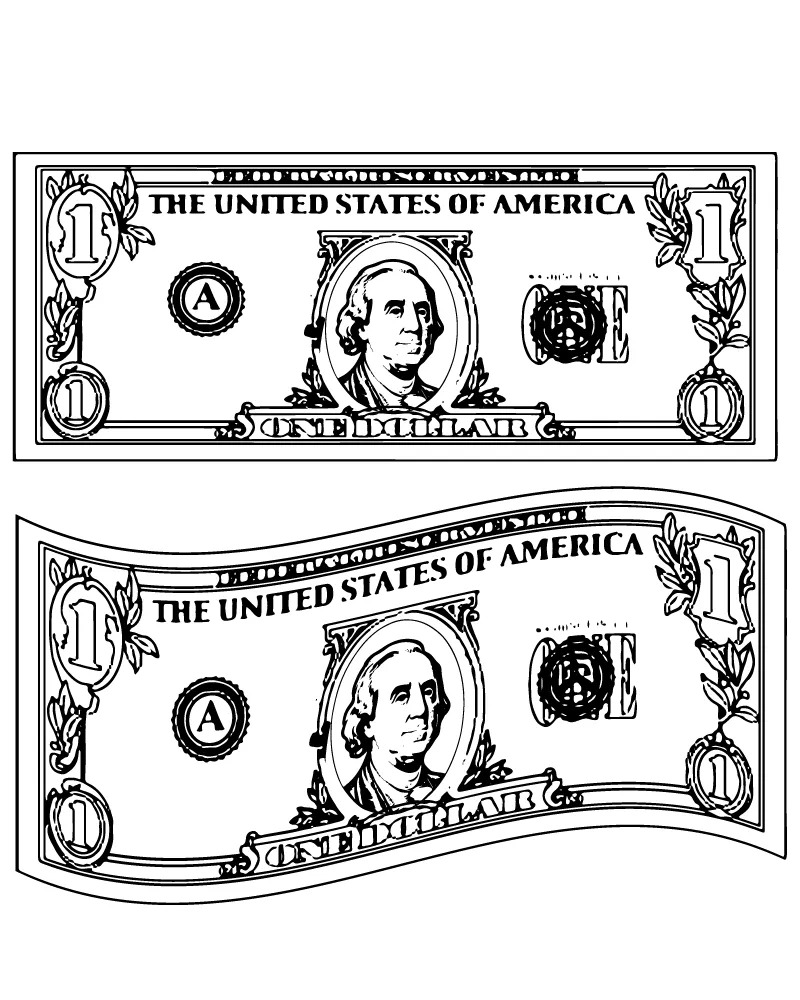 Dibujos de Dinero imprimible para colorear