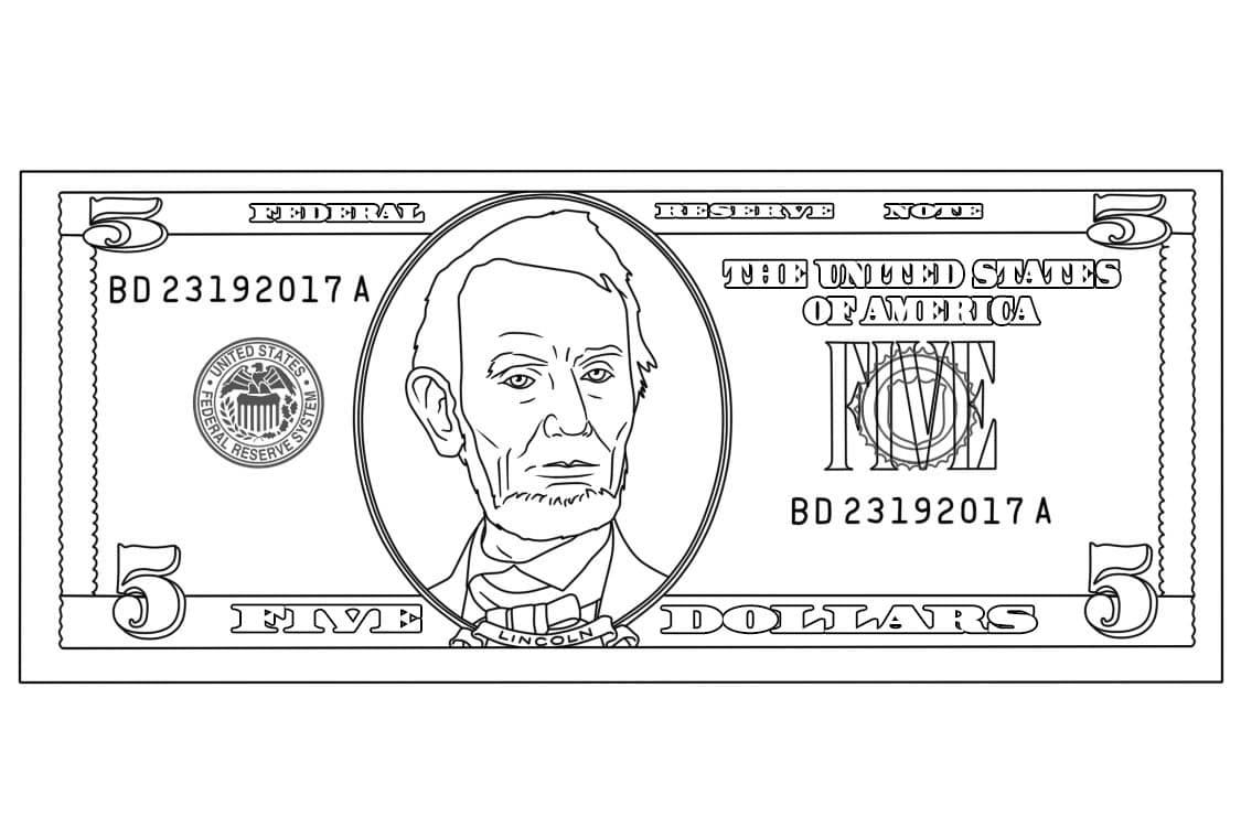 Dibujos de Dinero sencillo gratis para colorear