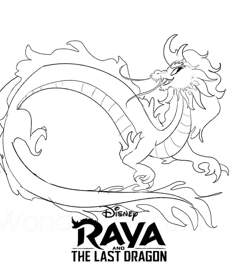 Dibujos de Disney Raya y el último dragón para colorear