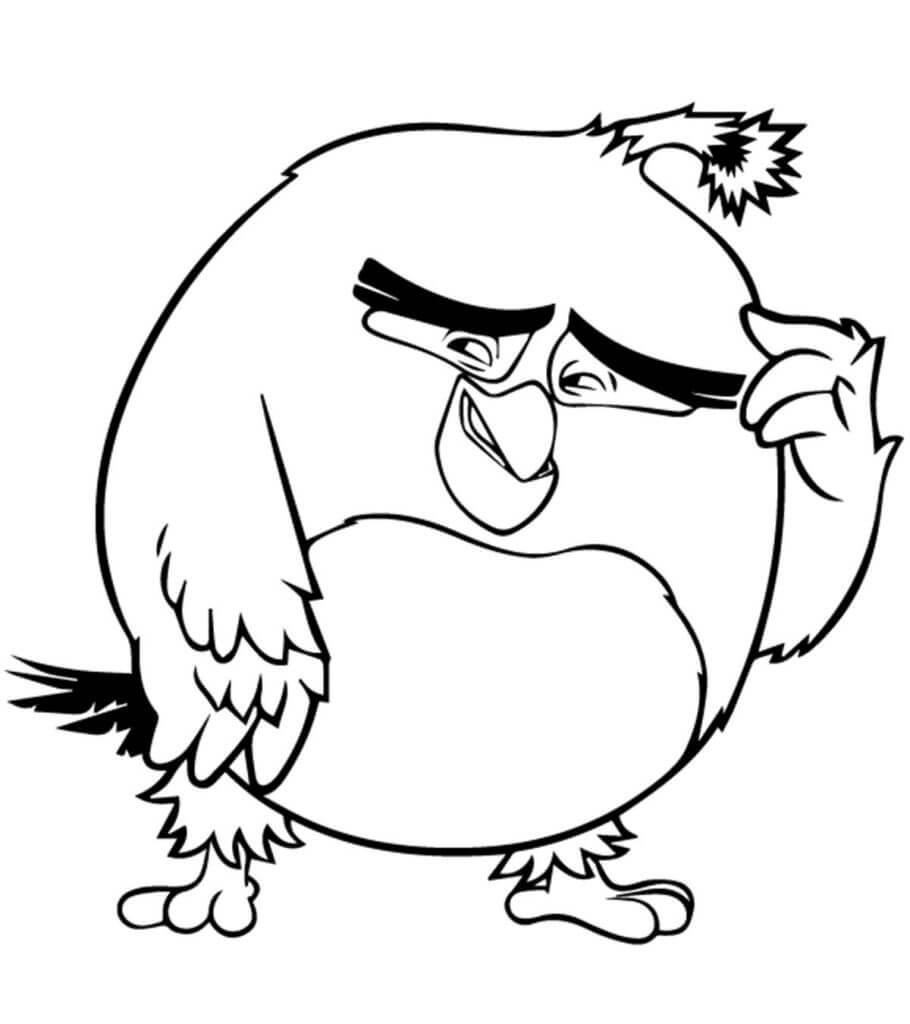 Divertido Pájaro rojo de Angry Birds para colorir