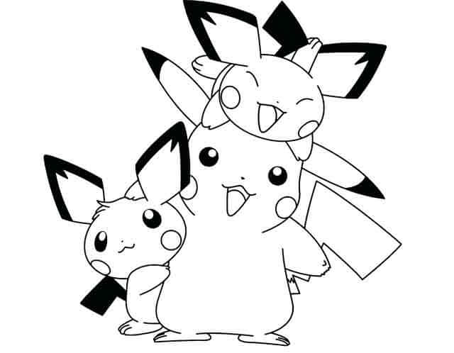 Dibujos de Divertido Pikachu y Amigos para colorear