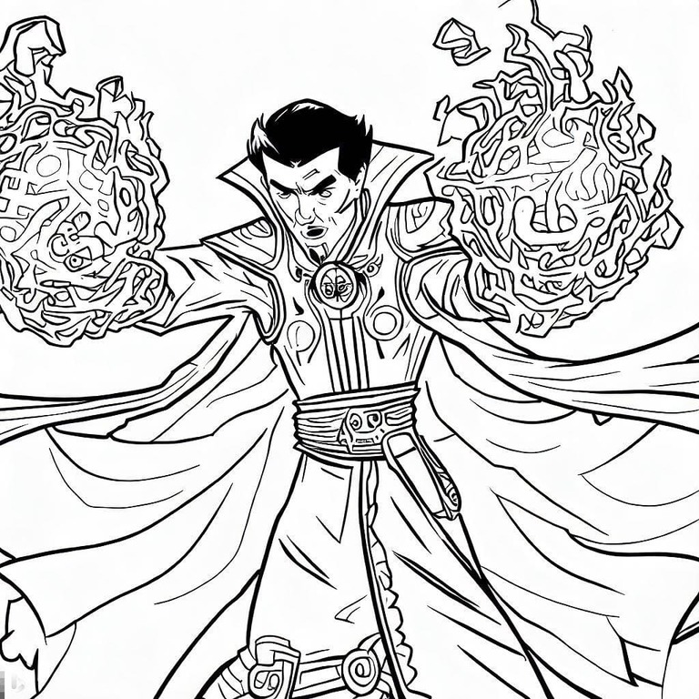 Dibujos de Doctor Strange Imprimible para niños para colorear
