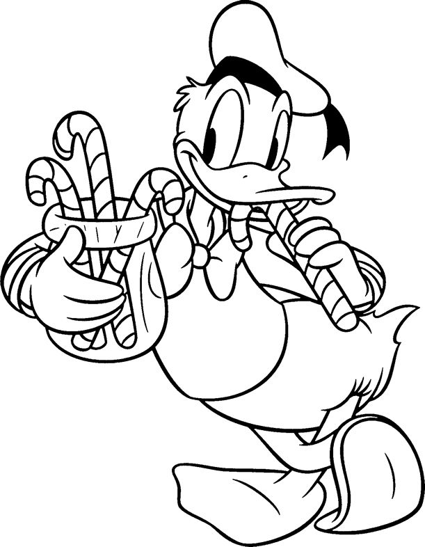 Donald Comiendo Dulces para colorir