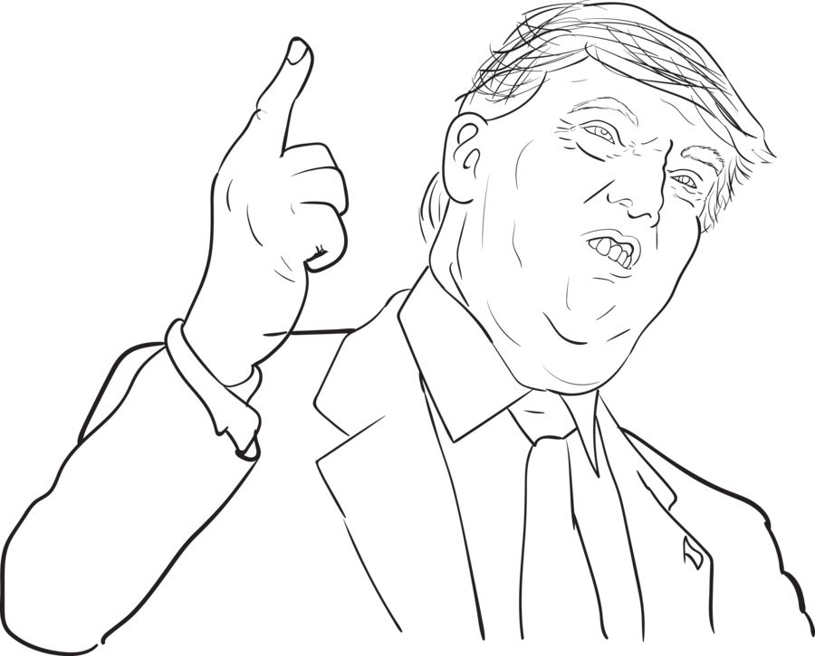 Donald Trump Apuntando para colorir