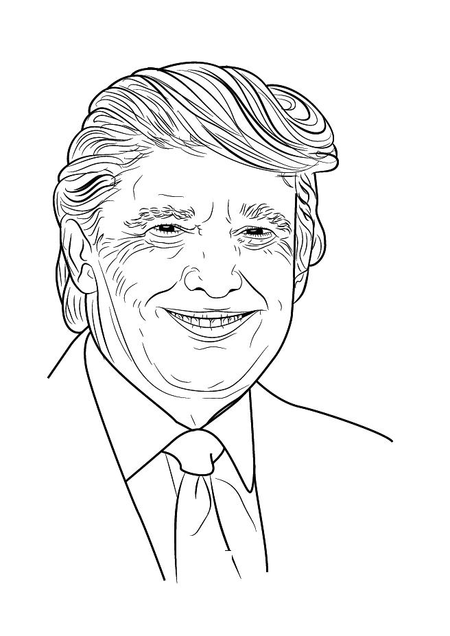 Donald Trump Sonriendo para colorir