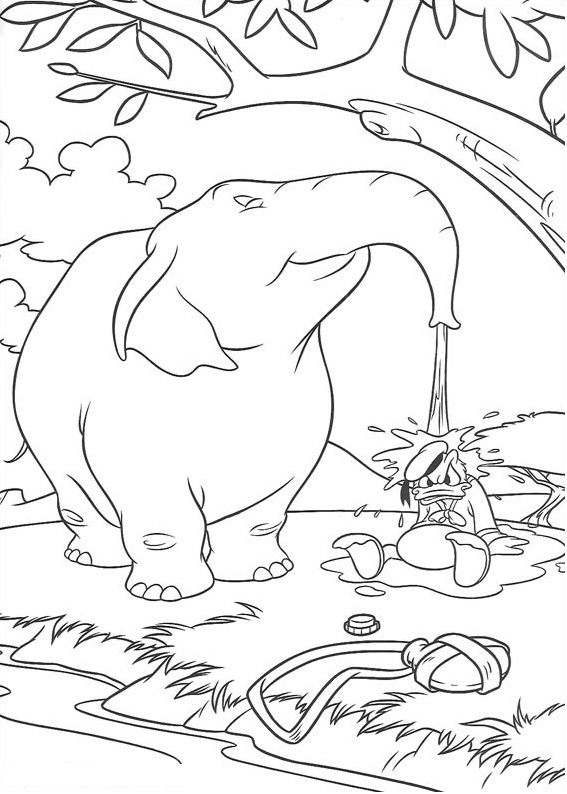 Dibujos de Donald Y Elefante para colorear