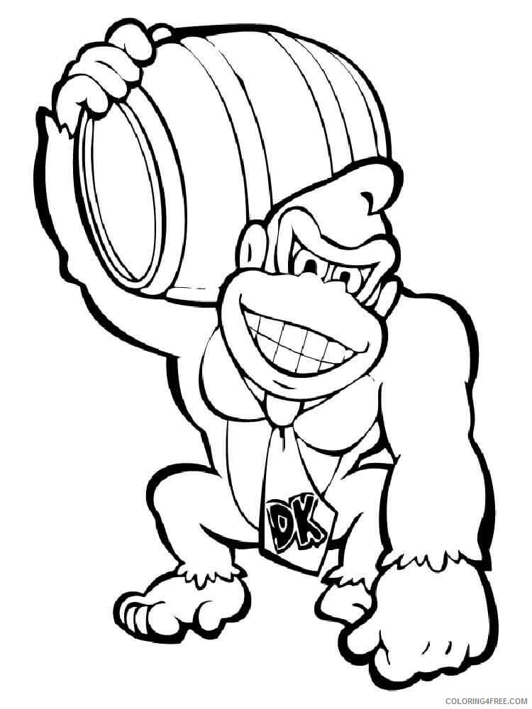Dibujos de Donkey Kong Fuerte para colorear