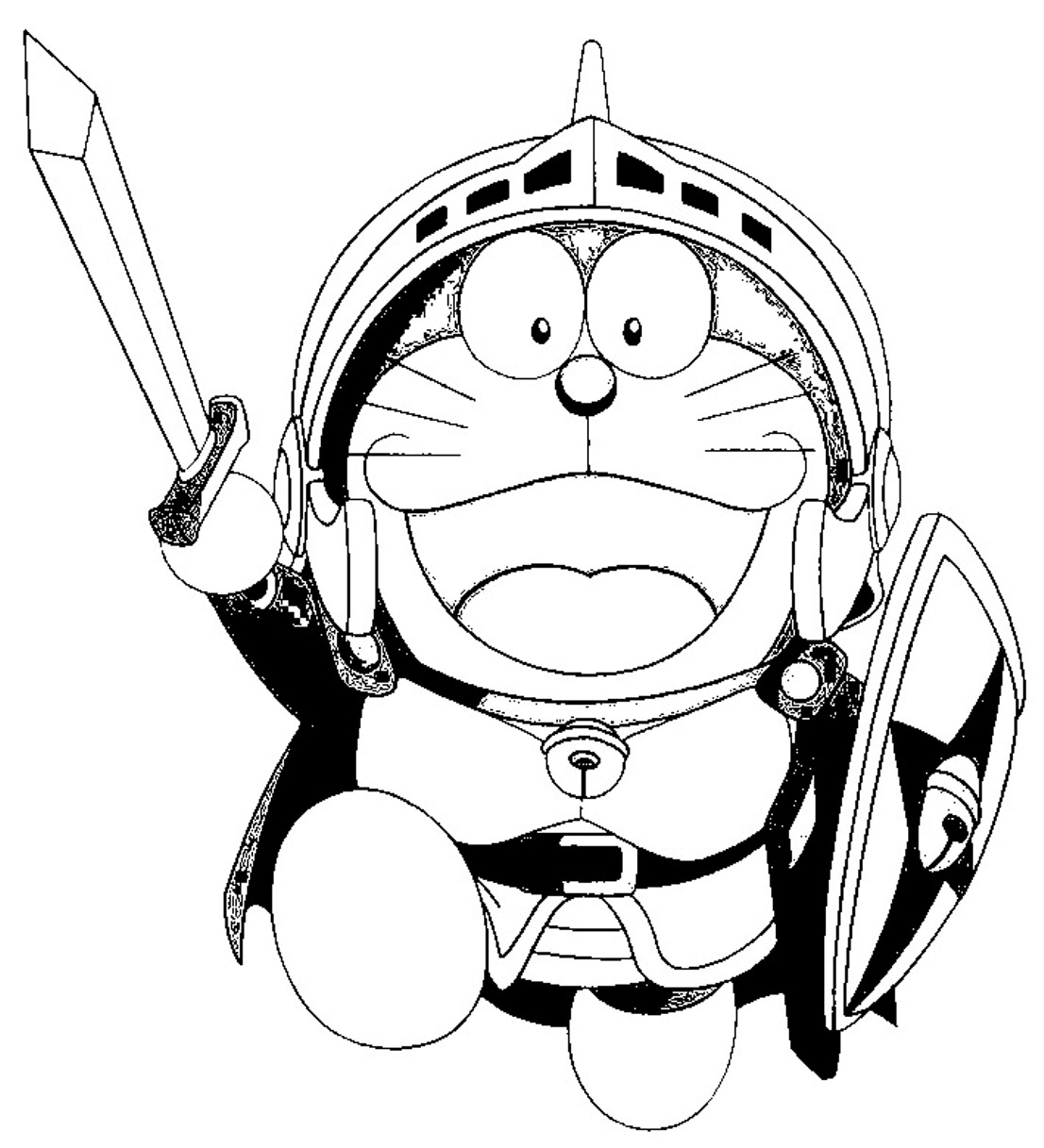 Dibujos de Doraemon El Guerrero para colorear
