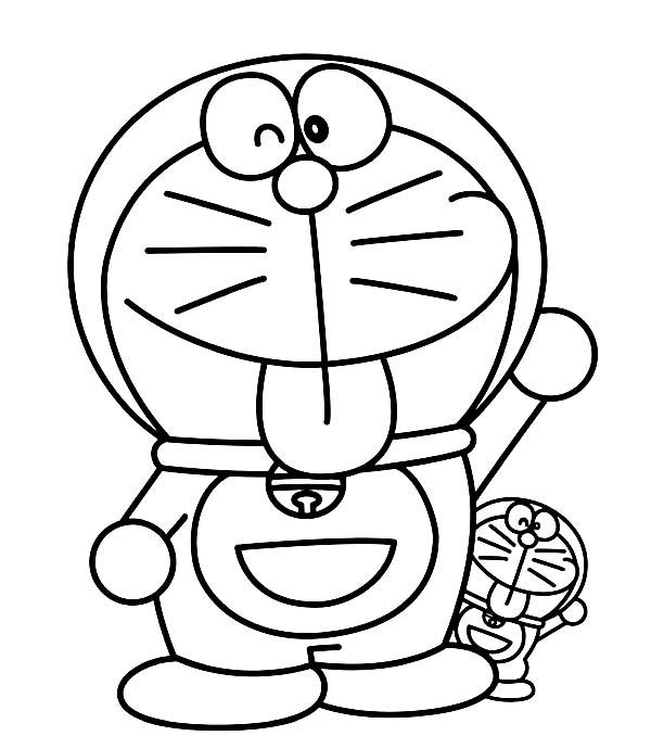 Doraemon Grande Y Pequeño para colorir