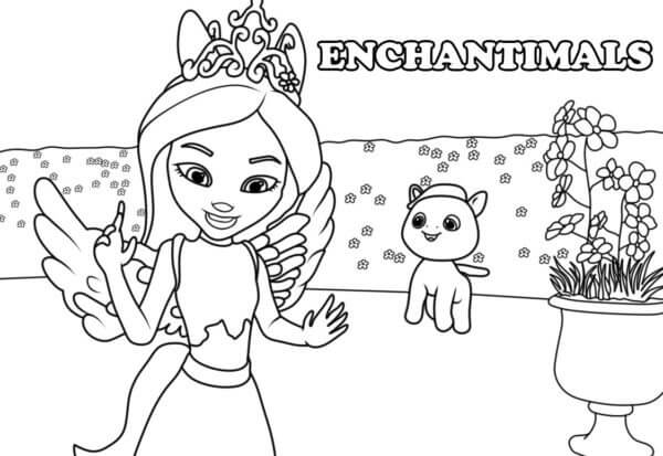 Dos Personajes De Enchantimals para colorir