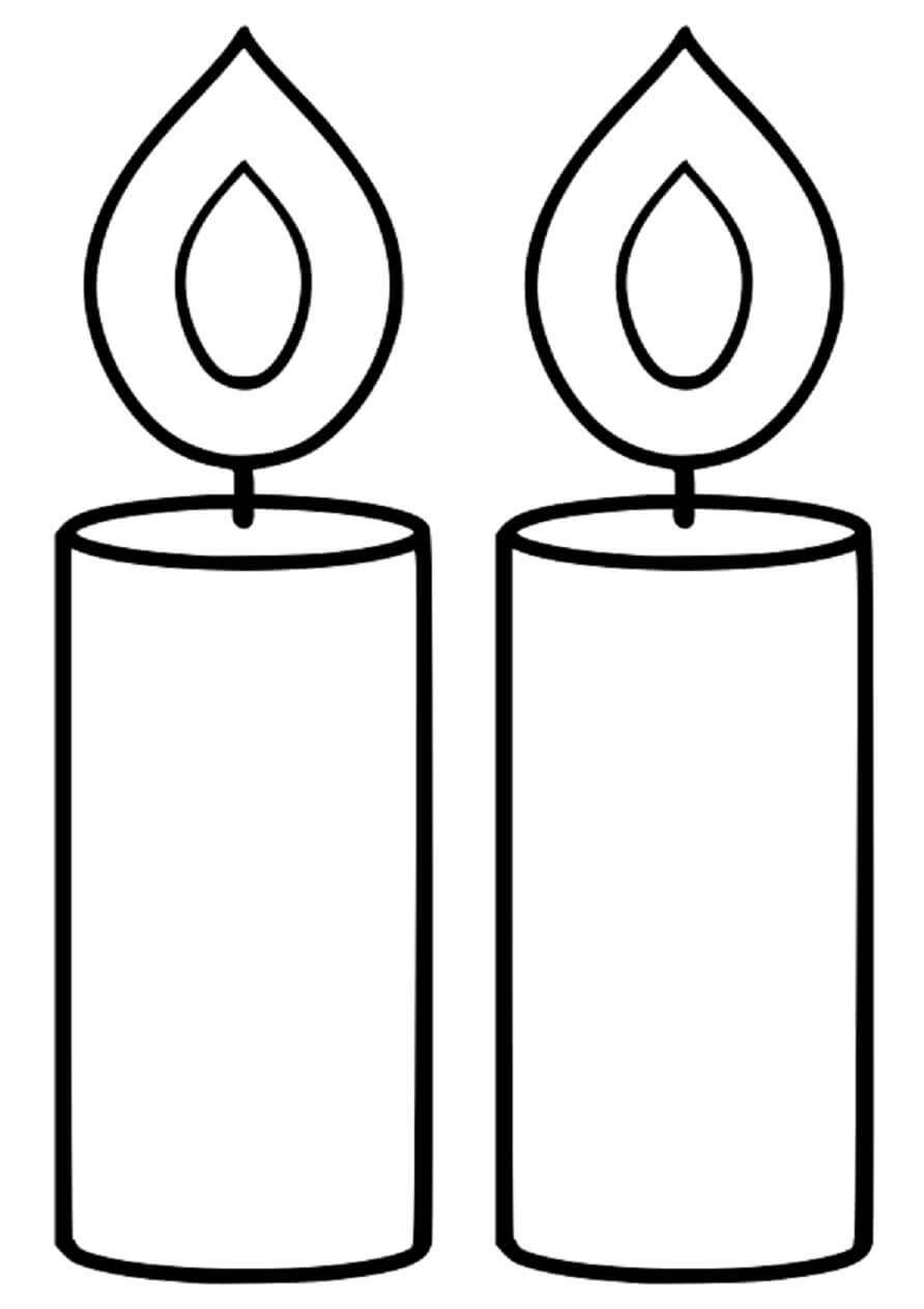 Dibujos de Dos velas para colorear