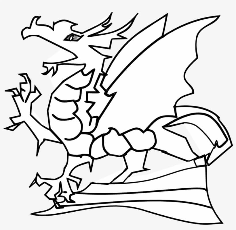 Dibujos de Dragón Fácil para colorear