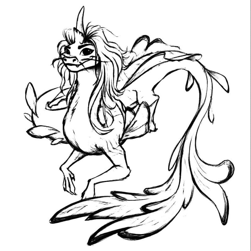 Dibujos de Dragón Sisu de Raya y el último dragón para colorear