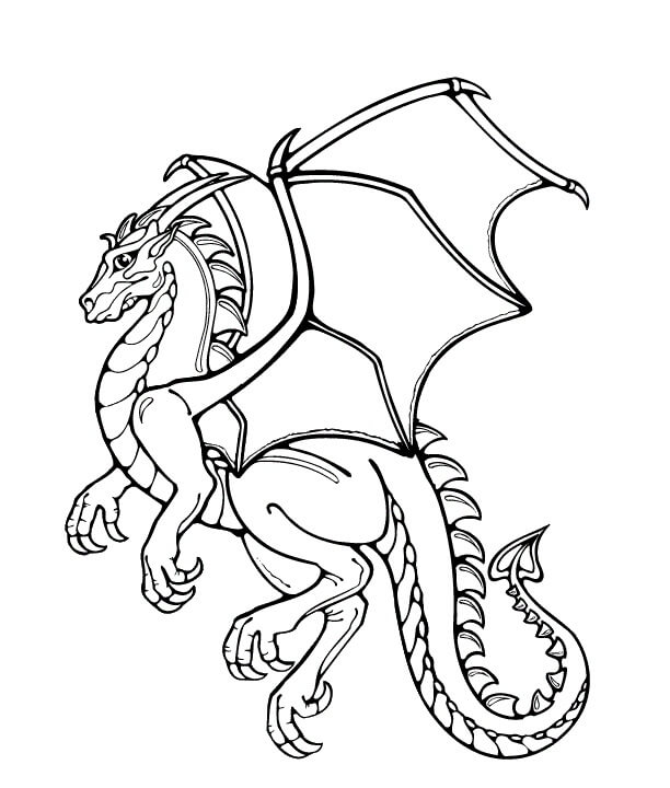 Dibujos de Dragón Volador para colorear