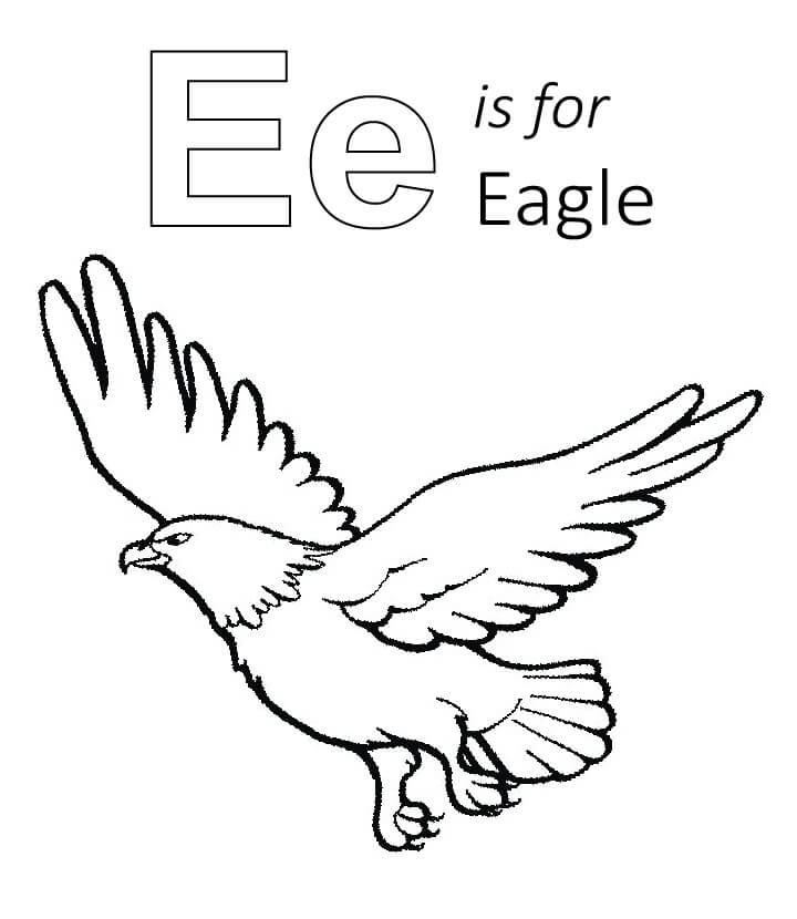 Dibujos de E es para Águila para colorear