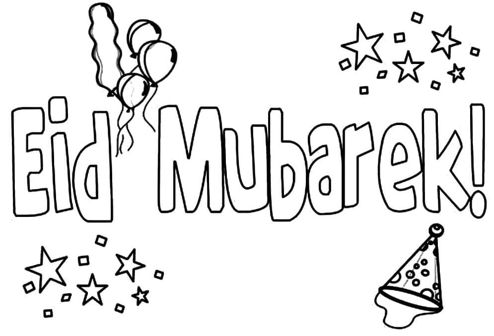 Dibujos de Eid Mubarak para niños para colorear