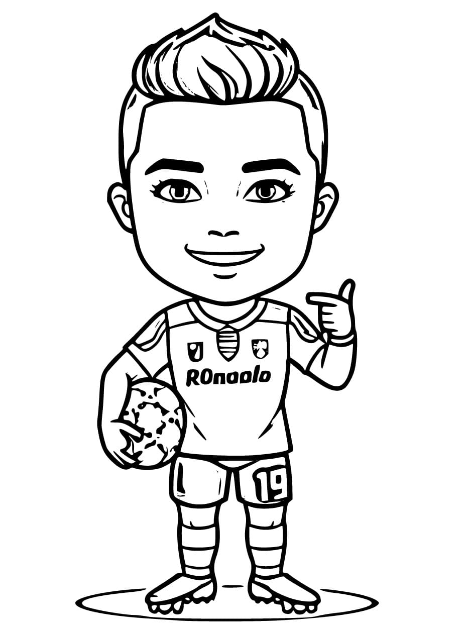 Dibujos de El adorable Cristiano Ronaldo para colorear