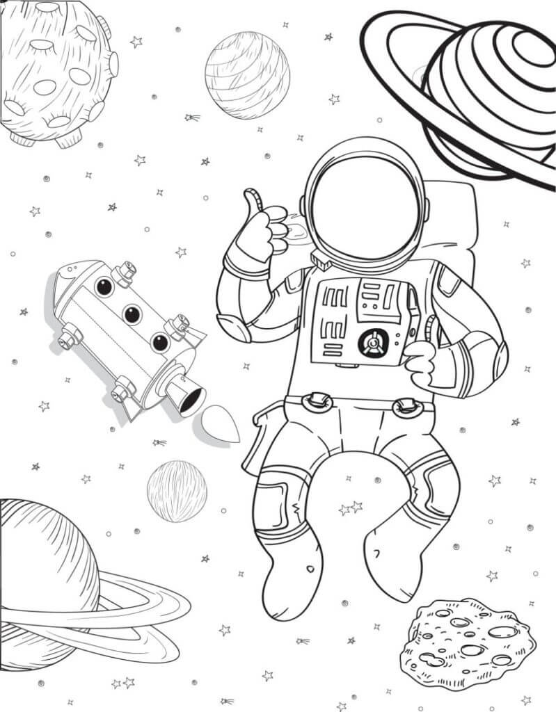 El Astronauta Perfecto para colorir