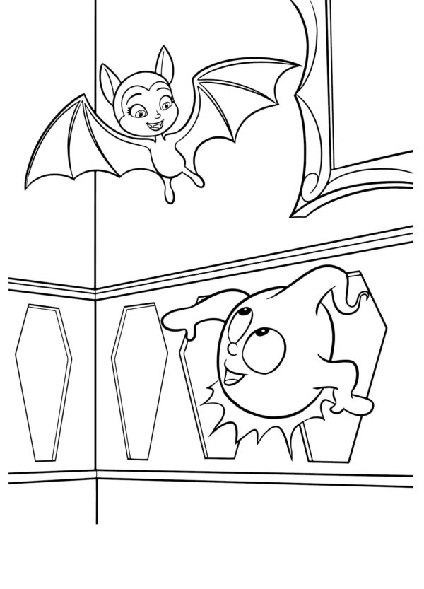 Dibujos de El Fantasma Vuela con el Murciélago para colorear