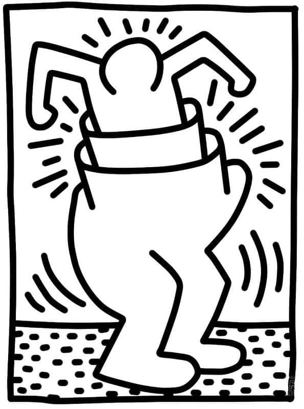 Dibujos de El hombre de la copa, de Keith Haring para colorear