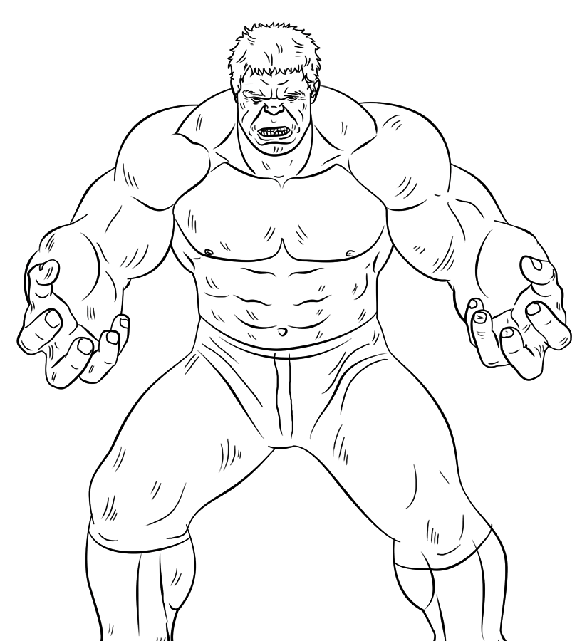 El Hulk para colorir