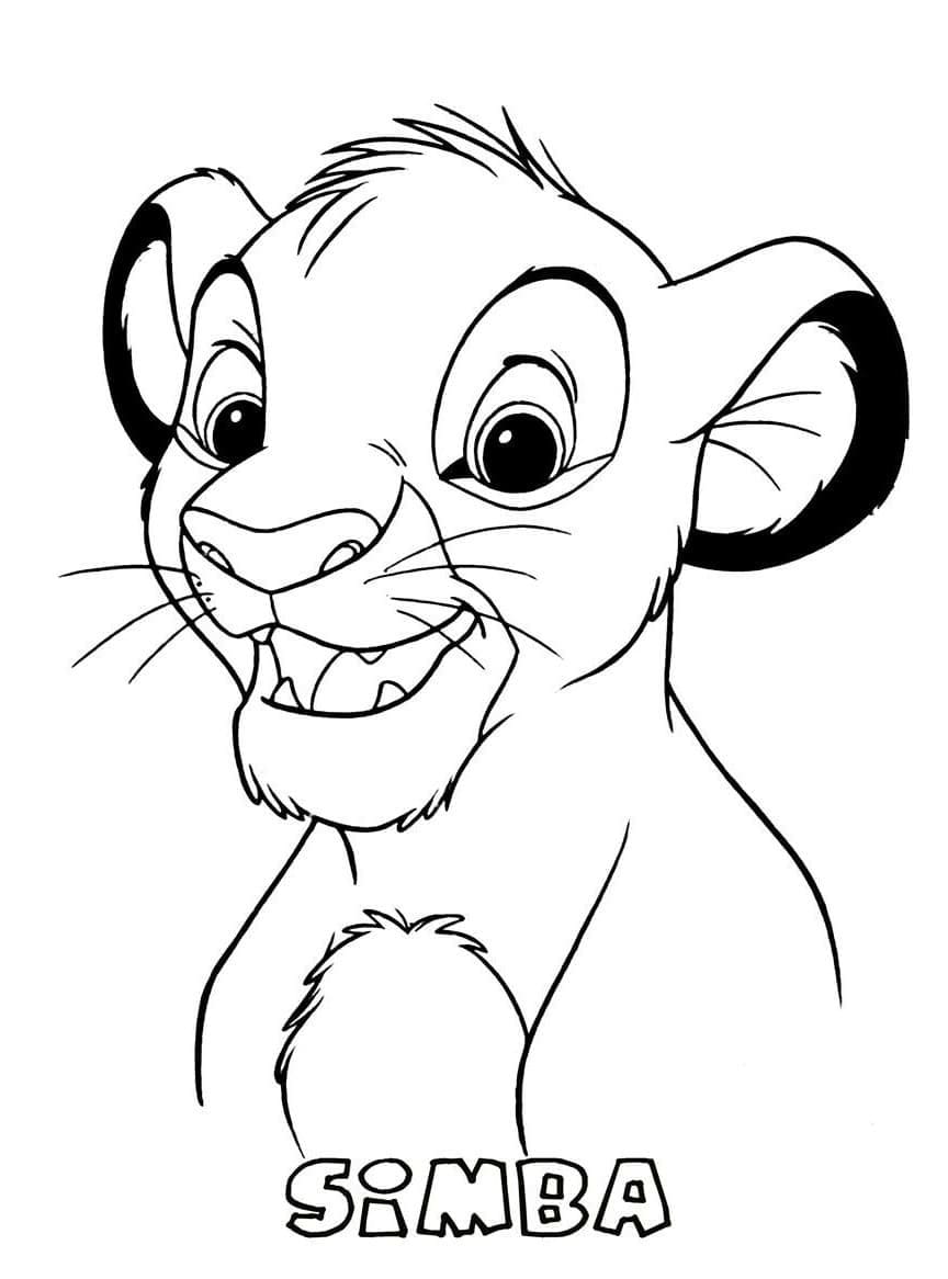 Dibujos de El lindo Simba de El Rey León para colorear