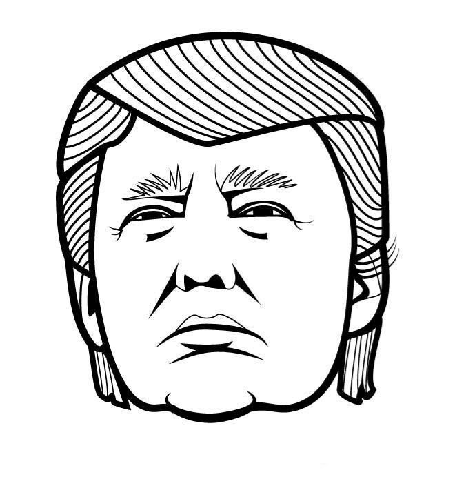 El Rostro Serio De Donald Trump para colorir
