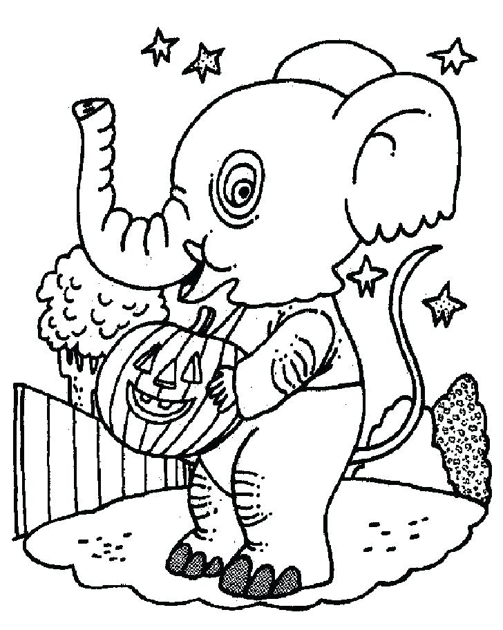 Dibujos de Elefante Con Calabaza para colorear