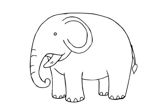 Dibujos de Elefante en el Zoológico para colorear