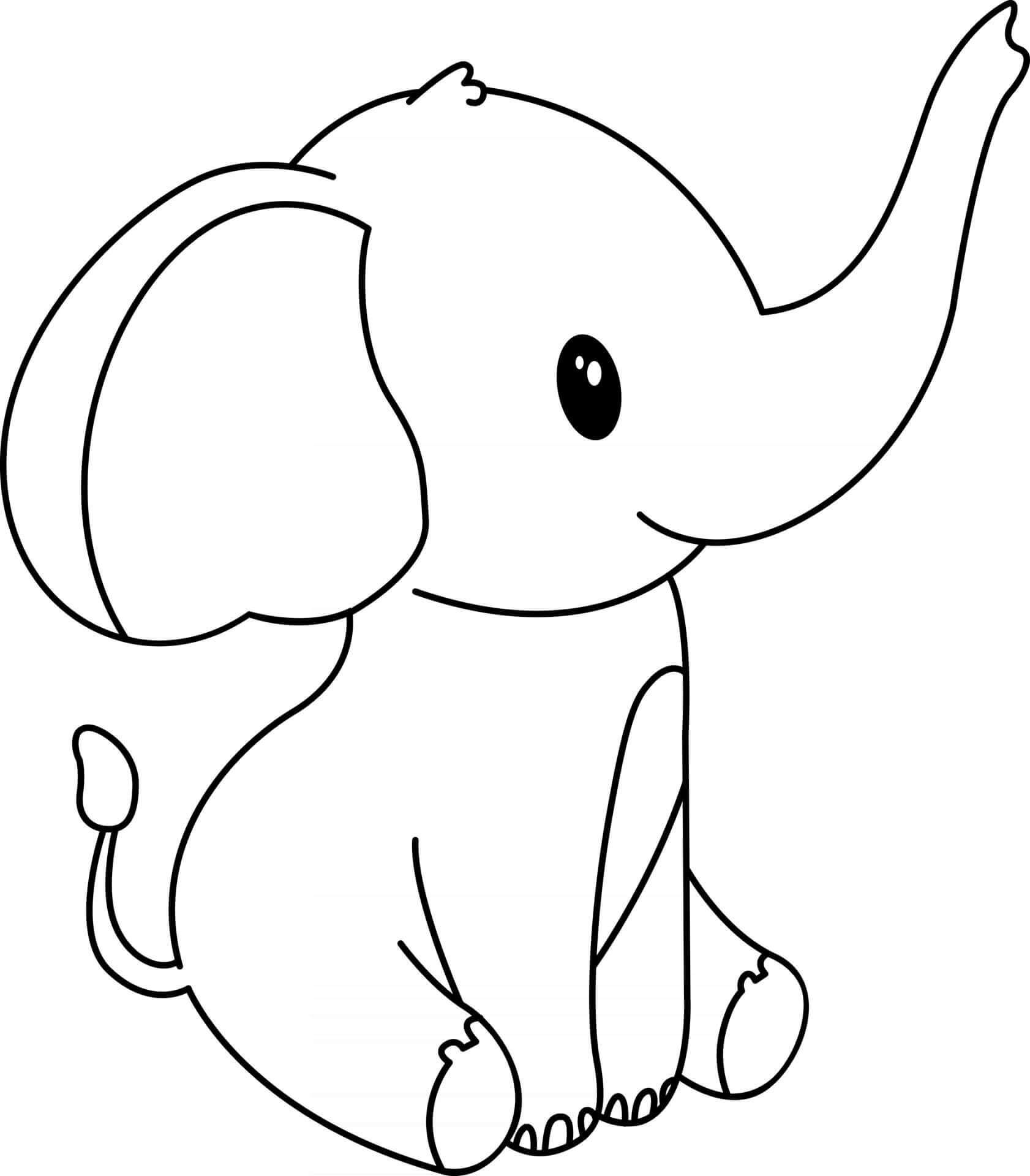 Dibujos de Elefante Lindo para colorear