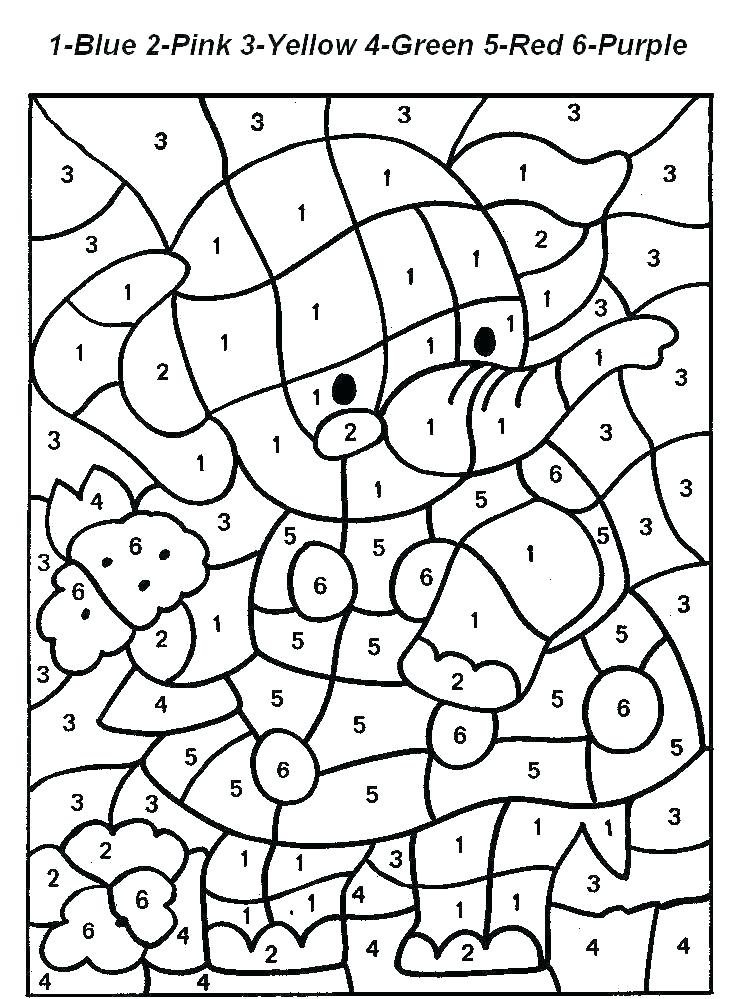 Dibujos de Elefante Por Números para colorear