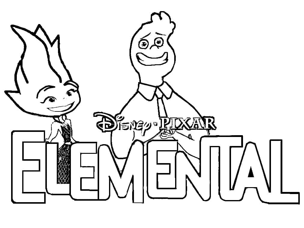 Elemental de Disney Pixar para colorir