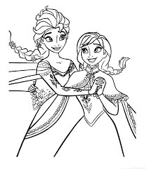 Dibujos de Elsa y Anna 1 para colorear
