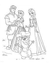 Dibujos de Elsa y Anna, Olaf para colorear