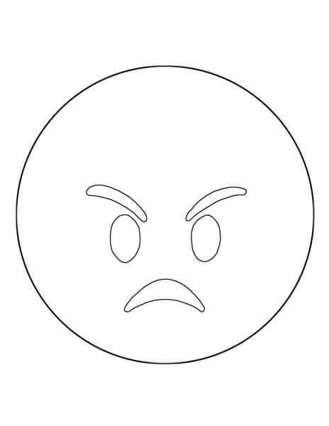 Dibujos de Emoji básico Disgustado para colorear