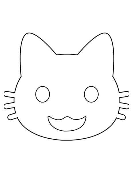 Dibujos de Emoji de gato Divertido para colorear