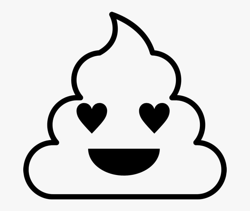 Emoji de Mierda de Corazón para colorir