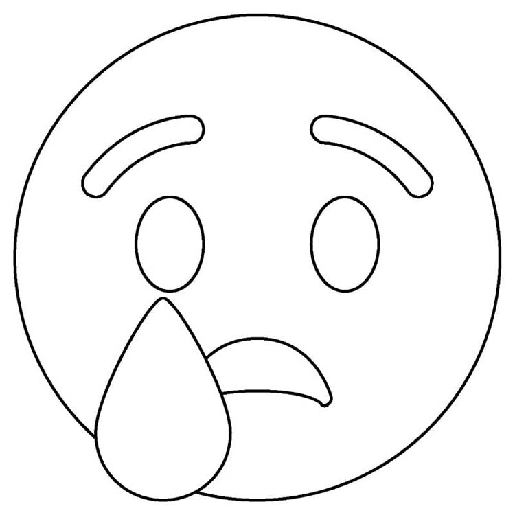 Dibujos de Emoji Triste 11 para colorear