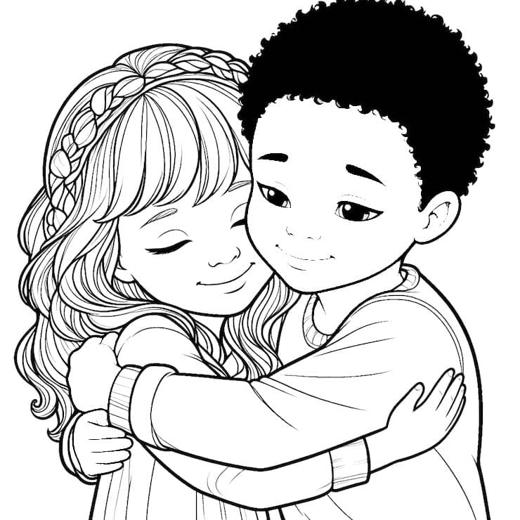 Dibujos de Empatía Básico en niños para colorear