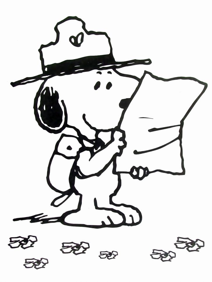 Dibujos de Encontrar Un Tesoro Con Snoopy para colorear