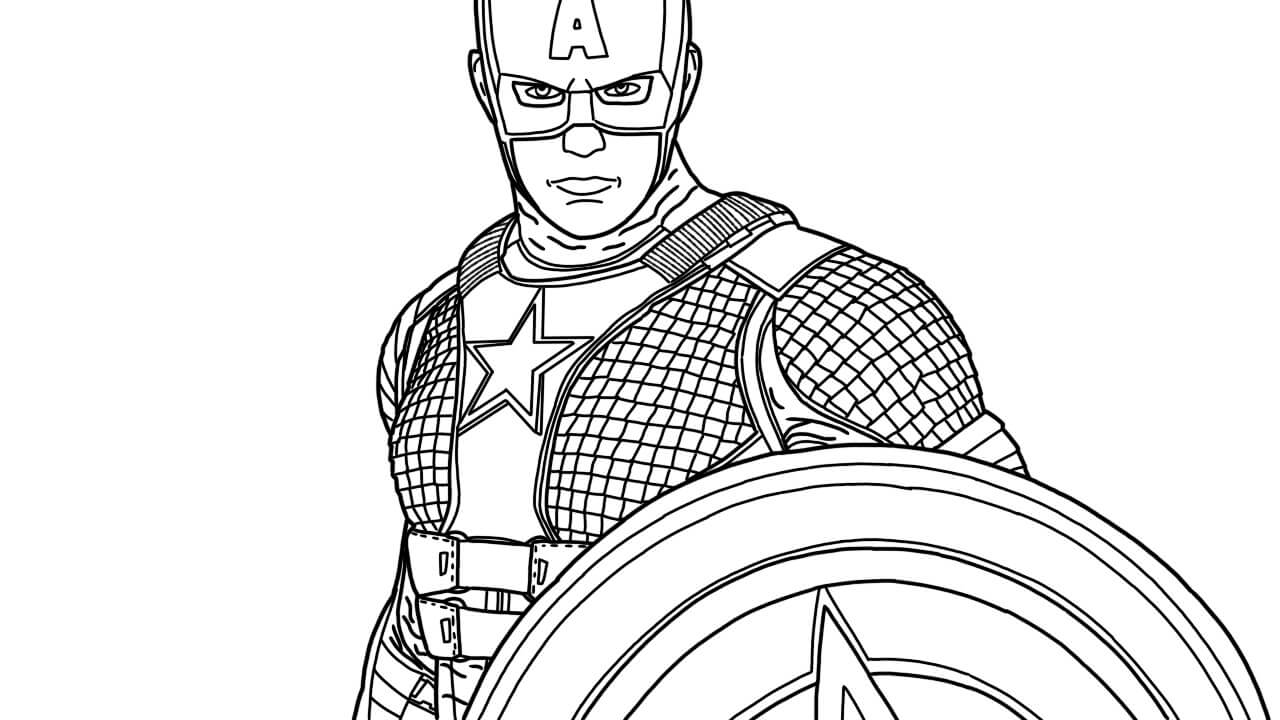 Enfréntate al Capitán América para colorir