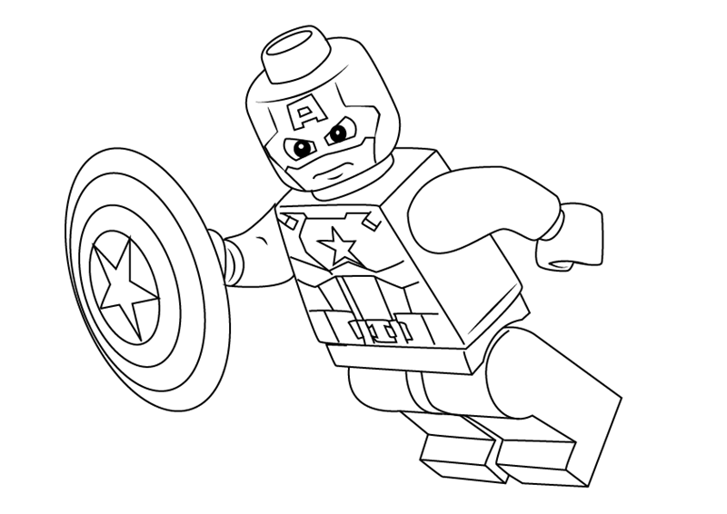 Dibujos de Enojado Lego Capitán América para colorear