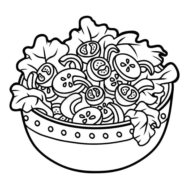 Dibujos de Ensalada Básico en niños para colorear