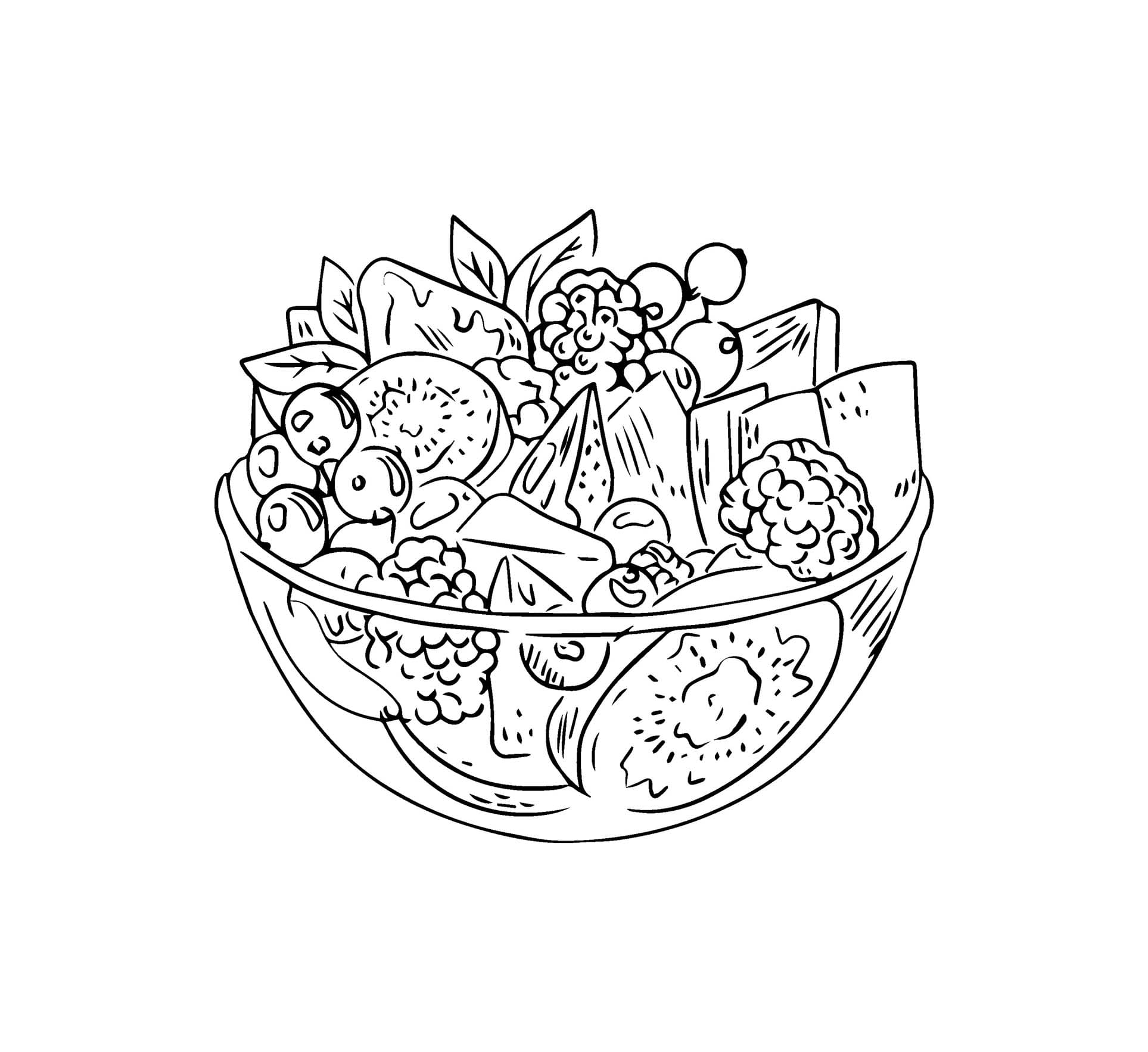 Dibujos de Ensalada básico para colorear