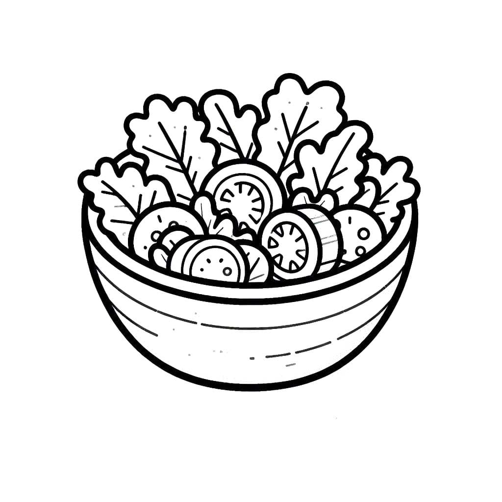Dibujos de Ensalada fácil en niños para colorear