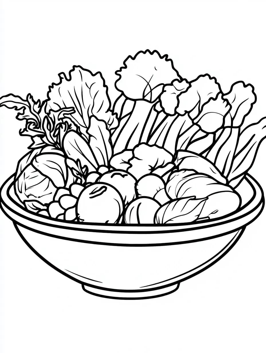 Dibujos de Ensalada gratis para niños para colorear