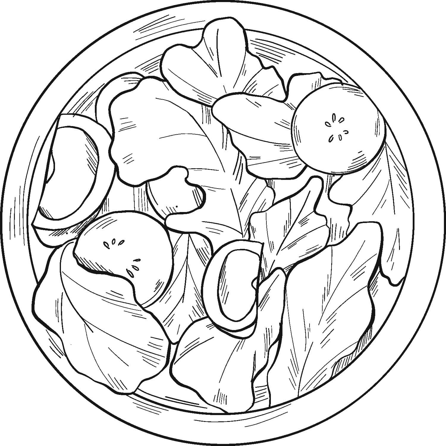Dibujos de Ensalada Imprimible para niños para colorear